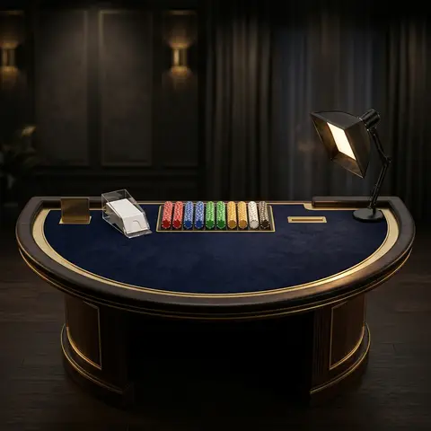 A live casino dealer table